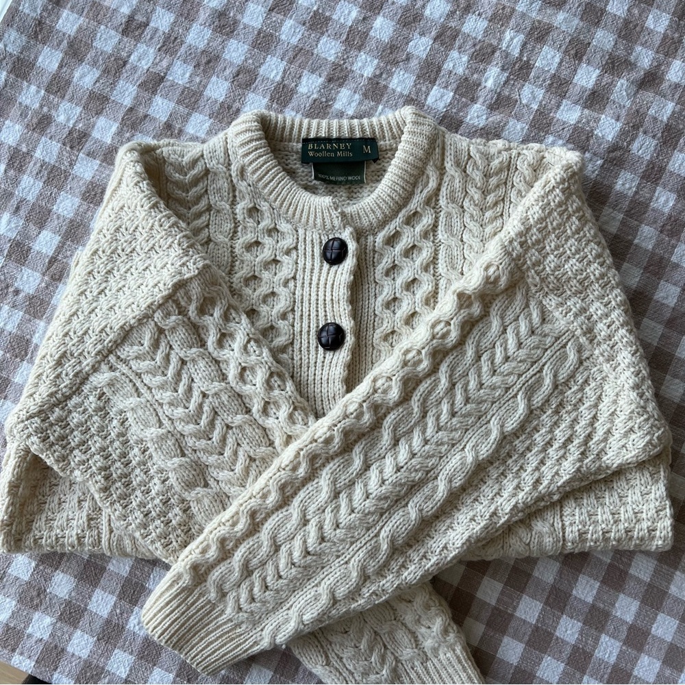 100% Merino Wool Irish Cardigan